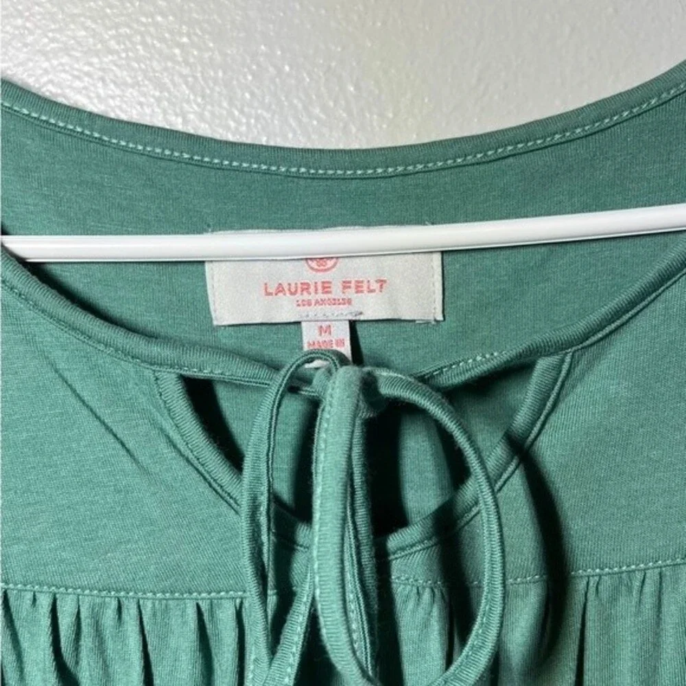 Green Laurie Felt Bohemian Knit Top Keyhole Neck Size M - Picture 4 of 4